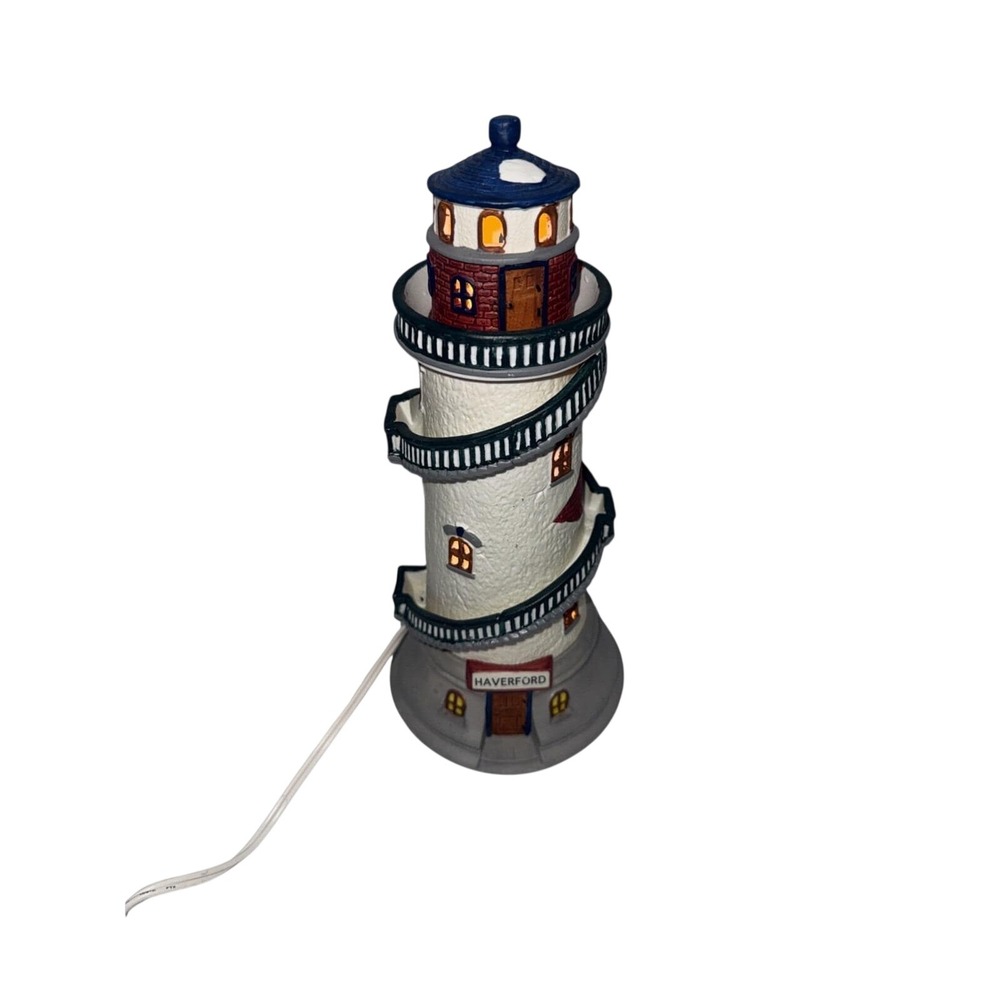Lemax Village Collection Plymouth Corners Porcelain House Lighthouse (Lighted)